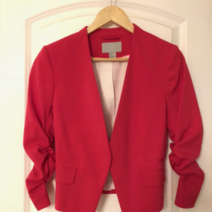 H&M Hot Pink Scrunched 3/4 Sleeve NEVER WORN